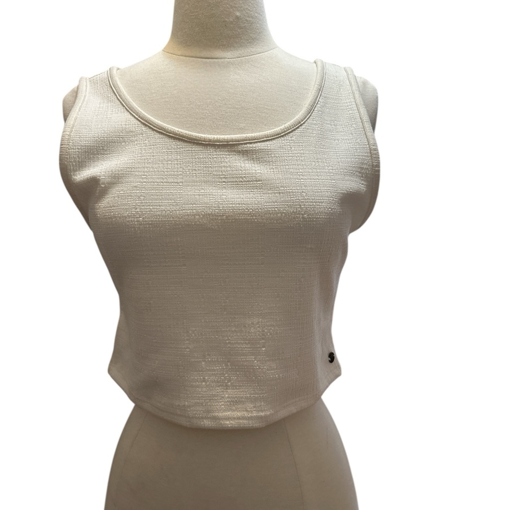Roxy White Textured Tank Top